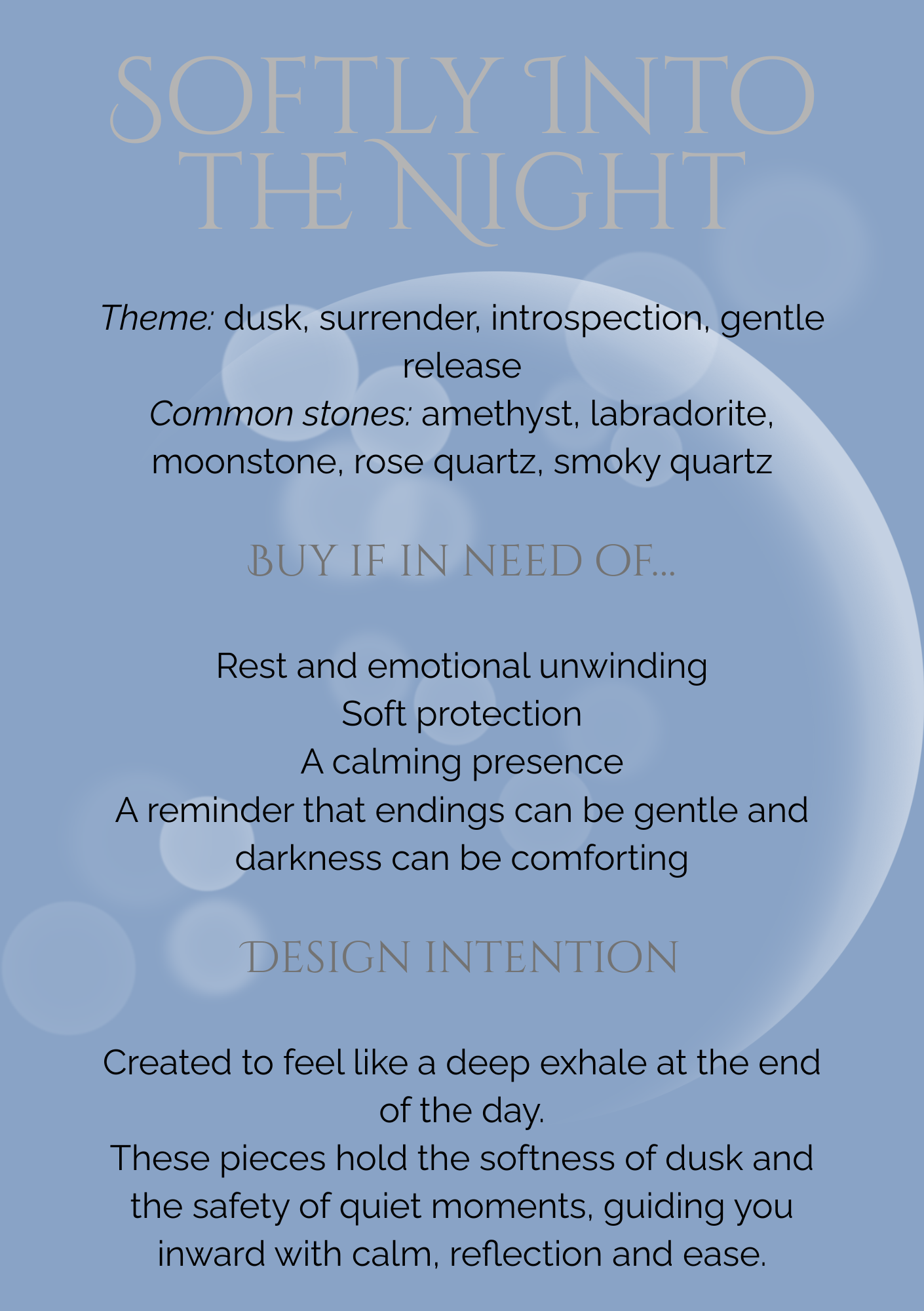 Softly into the night - Halo Blooms Collective