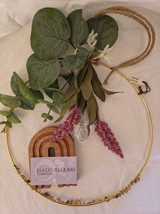 Harvest Ember handmade Smokey Quartz, Jasper, Sunstone and Clear Quartz suncatcher